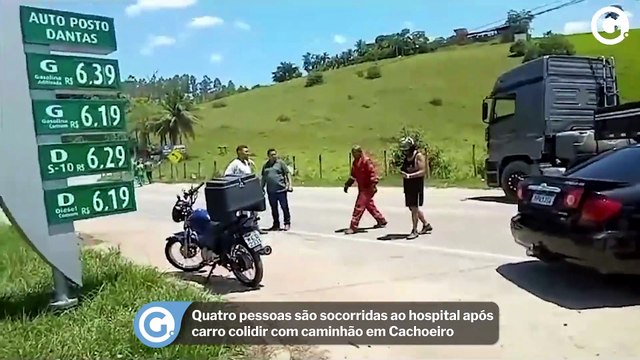 Quatro pessoas são socorridas ao hospital após carro colidir com caminhão em Cachoeiro