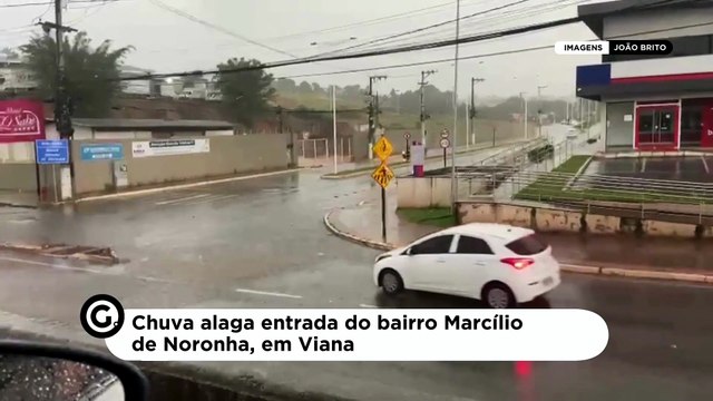 Chuva alaga entrada do bairro Marcílio de Noronha, em Viana