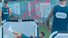 Vitinha and João Cancelo go head to head in a wild training session for Portugal