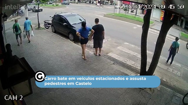 Carro bate em veículos estacionados e assusta pedestres em Castelo