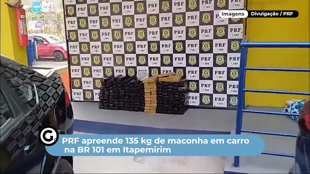 PRF apreende 135 kg de maconha em carro na BR 101 Itapemirim