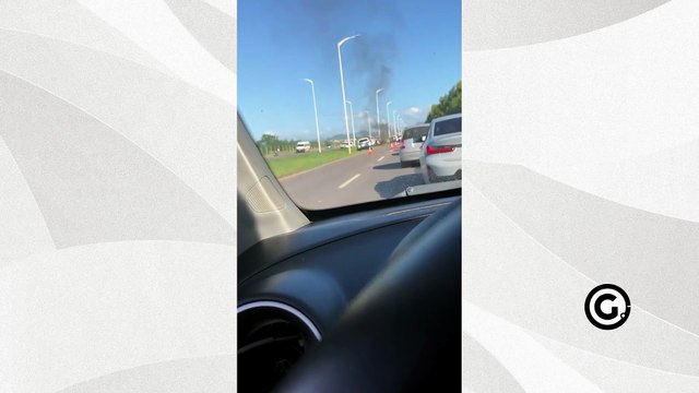 Viatura da PM se envolve em acidente na Rodovia Leste Oeste