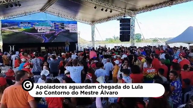 Apoiadores aguardam chegada do Lula ao Contorno do Mestre Álvaro