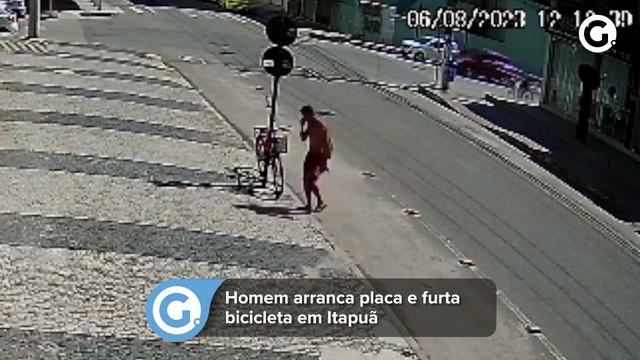Homem arranca placa e furta bicicleta em Itapuã