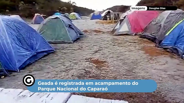 Geada é registrada em acampamento do Parque Nacional do Caparaó