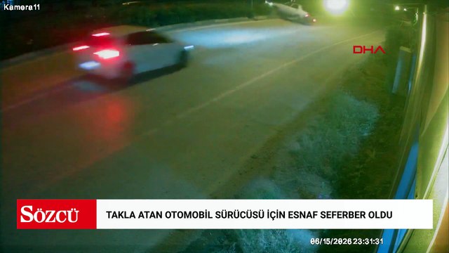 Bursa'da takla atan otomobil sürücüsü için esnaf seferber oldu; kaza anı kamerada