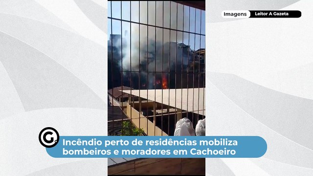 Incêndio perto de residências mobiliza bombeiros e moradores em Cachoeiro