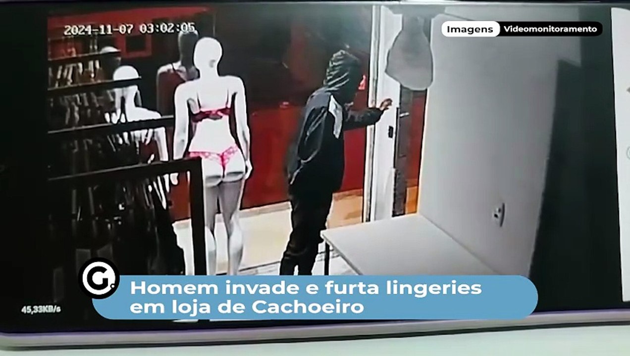 Homem invade e furta lingeries em loja de Cachoeiro