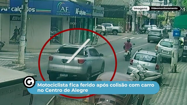 Motociclista fica ferido após colisão com carro no Centro de Alegre