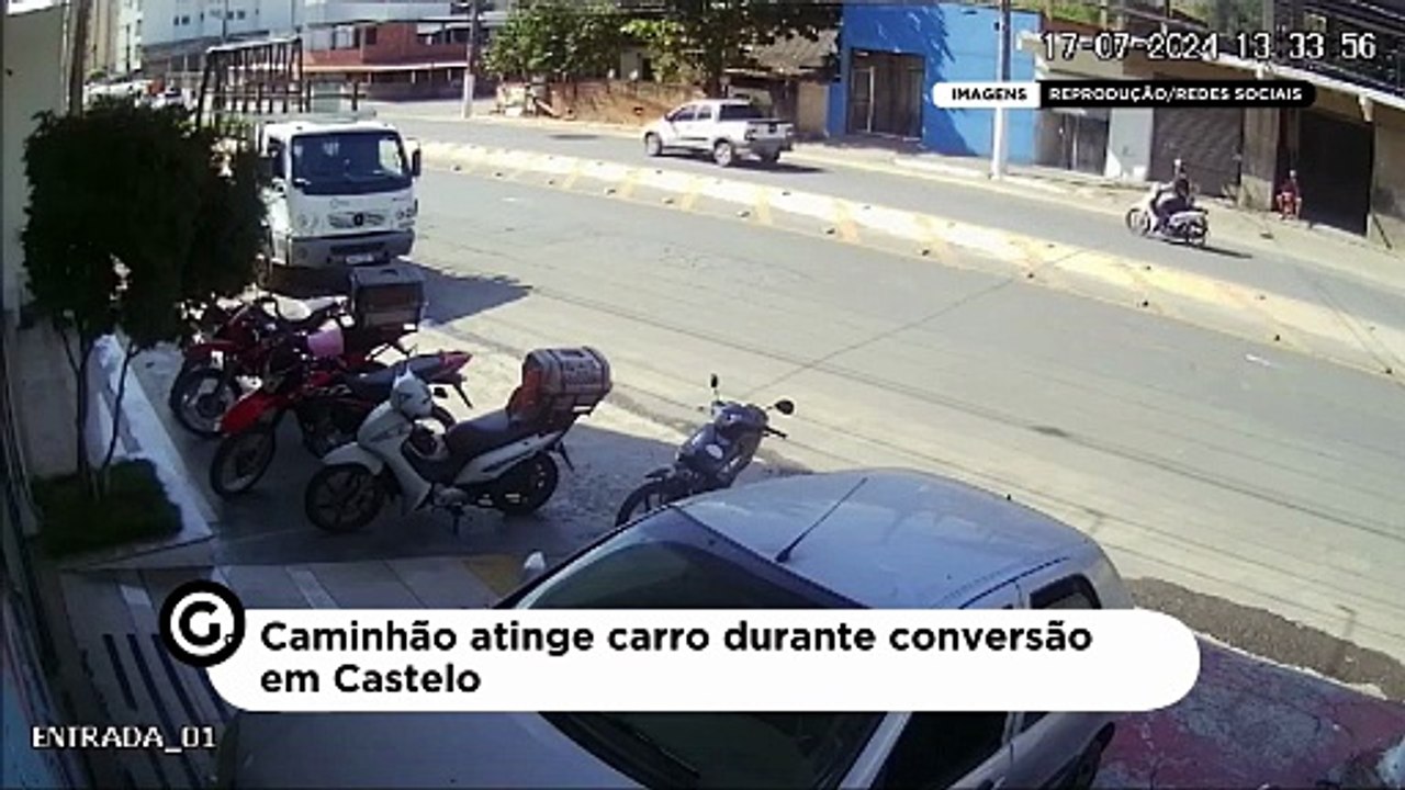 Caminhão atinge carro durante conversão em Castelo