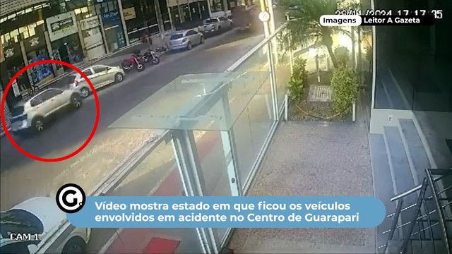 Vídeo mostra estado em que ficou os veículos envolvidos em acidente no Centro de Guarapari
