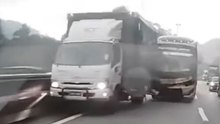 巴士疑刹车失灵   罗里“挺身挡车”