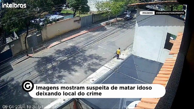 Imagens mostram suspeita de matar idoso deixando local do crime