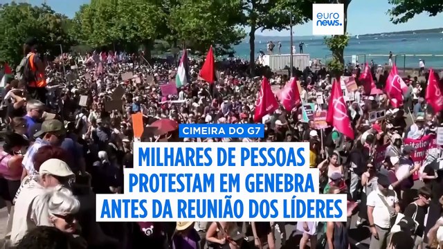 Manifestantes e polícia confrontam-se em Genebra antes da cimeira do G7
