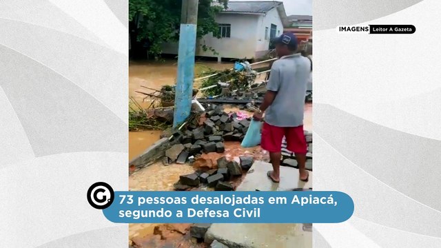 73 pessoas desalojadas em Apiacá, segundo a Defesa Civil