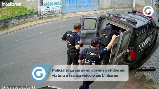 Policial joga spray em jovens detidos em viatura e tranca veículo em Linhares