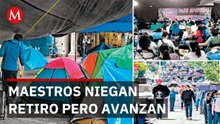 Maestros levantan campamento pero niegan retirarse; preparan bloqueos mayores en casetas