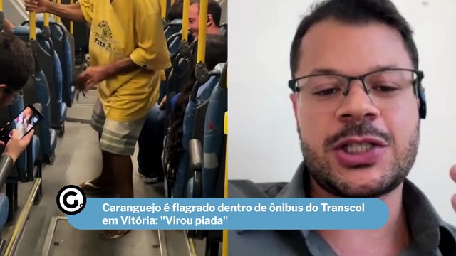 Caranguejo é flagrado dentro de ônibus do Transcol em Vitória: Virou piada