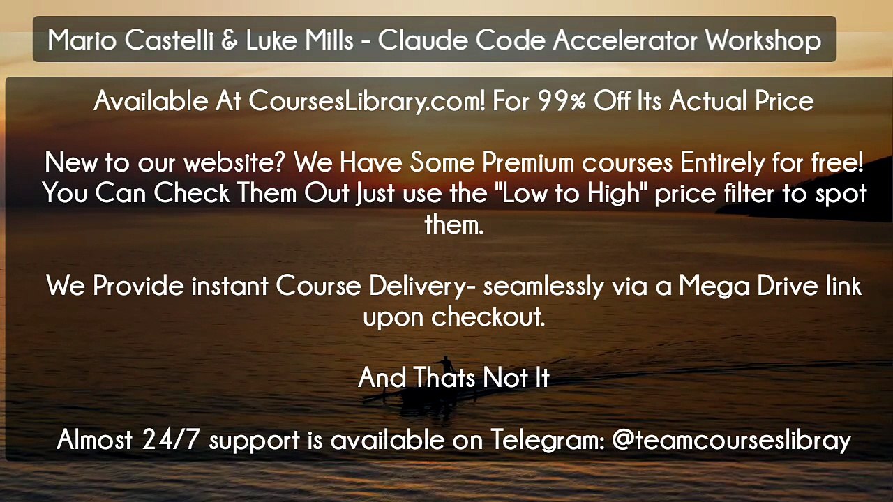 (Courseslibrary.com)Mario Castelli & Luke Mills - Claude Code Accelerator Workshop