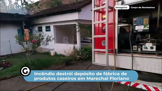 Incêndio destrói depósito de fábrica de produtos caseiros em Marechal Floriano