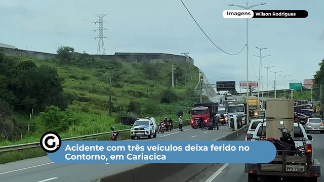 Acidente com três veículos deixa ferido no Contorno, em Cariacica
