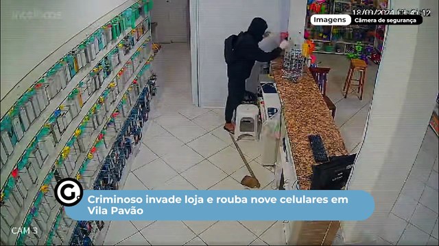 Criminoso invade loja e rouba nove celulares em Vila Pavão