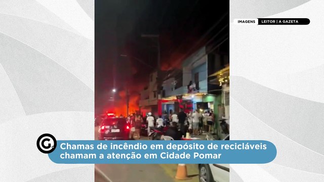 Chamas de incêndio em depósito de recicláveis chamam a atenção em Cidade Pomar