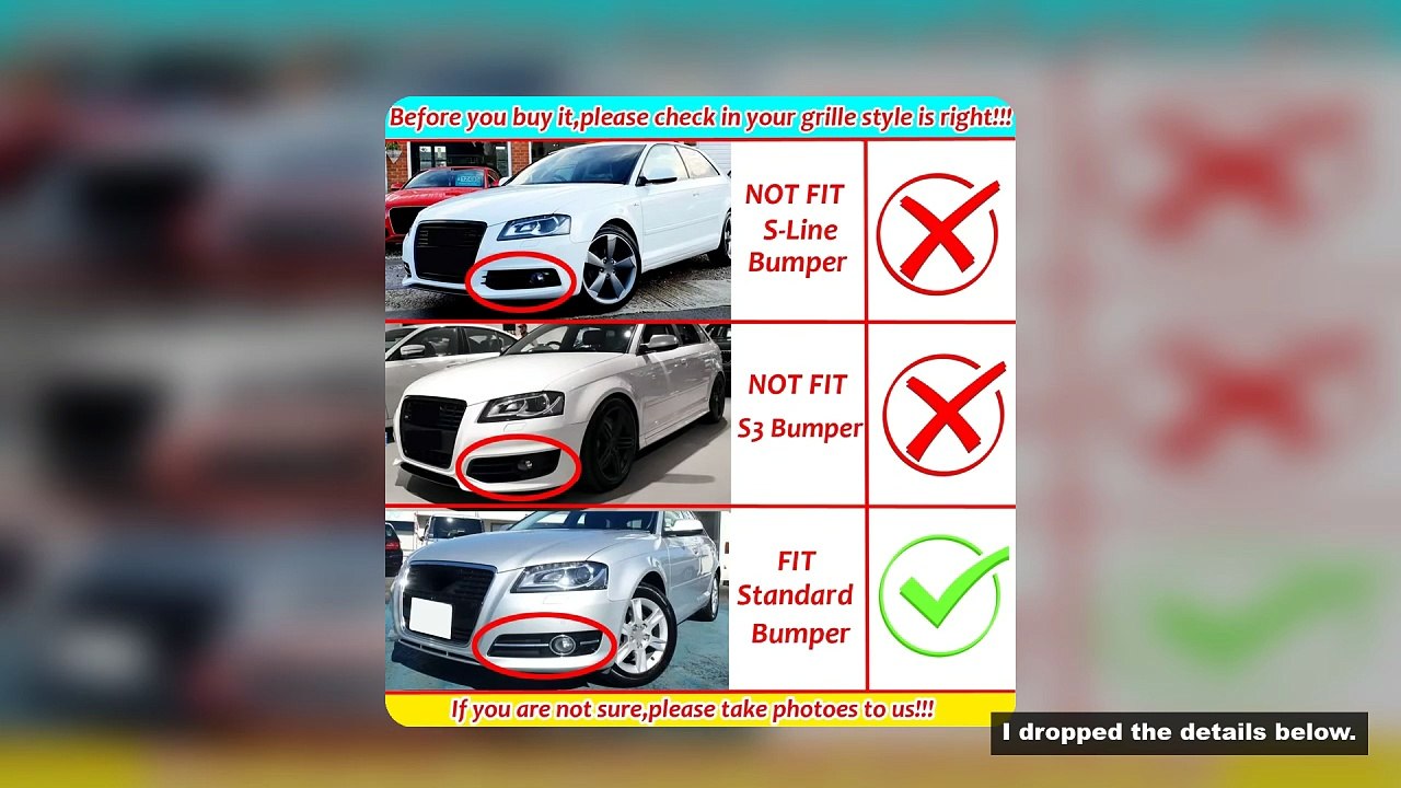 For Audi A3 8P 2009 2010 2011 2012 2013 Front Bumper Fog Light Racing Grille 1Pair Honeycomb Mesh Fo