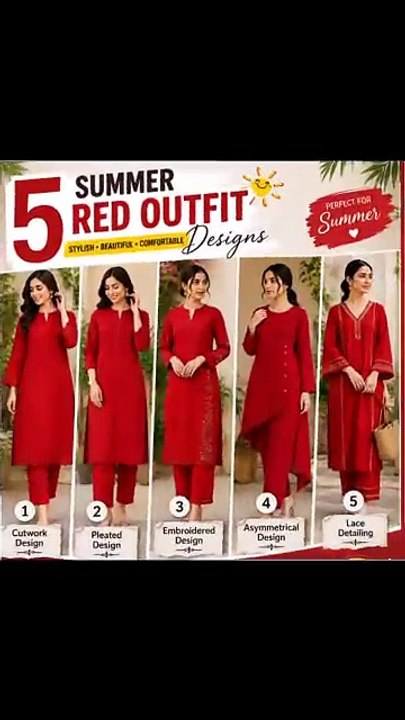 5 Beautiful Red Outfits Designs