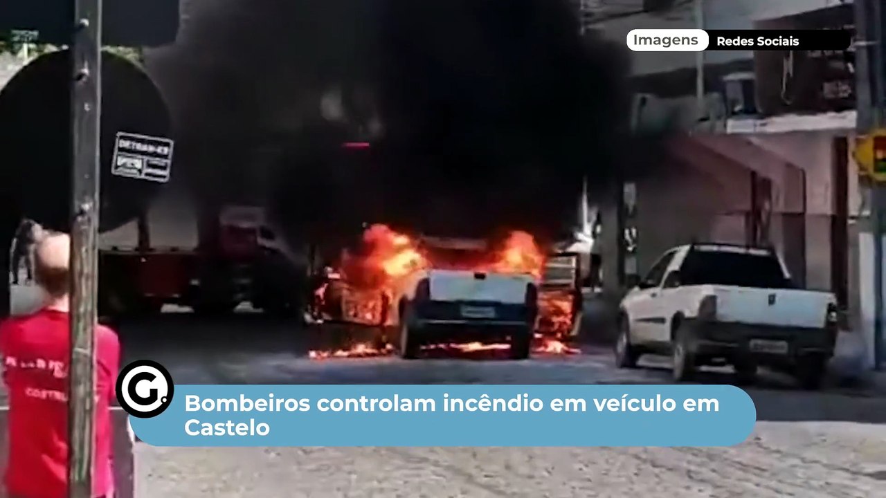 Bombeiros controlam incêndio em veículo em Castelo