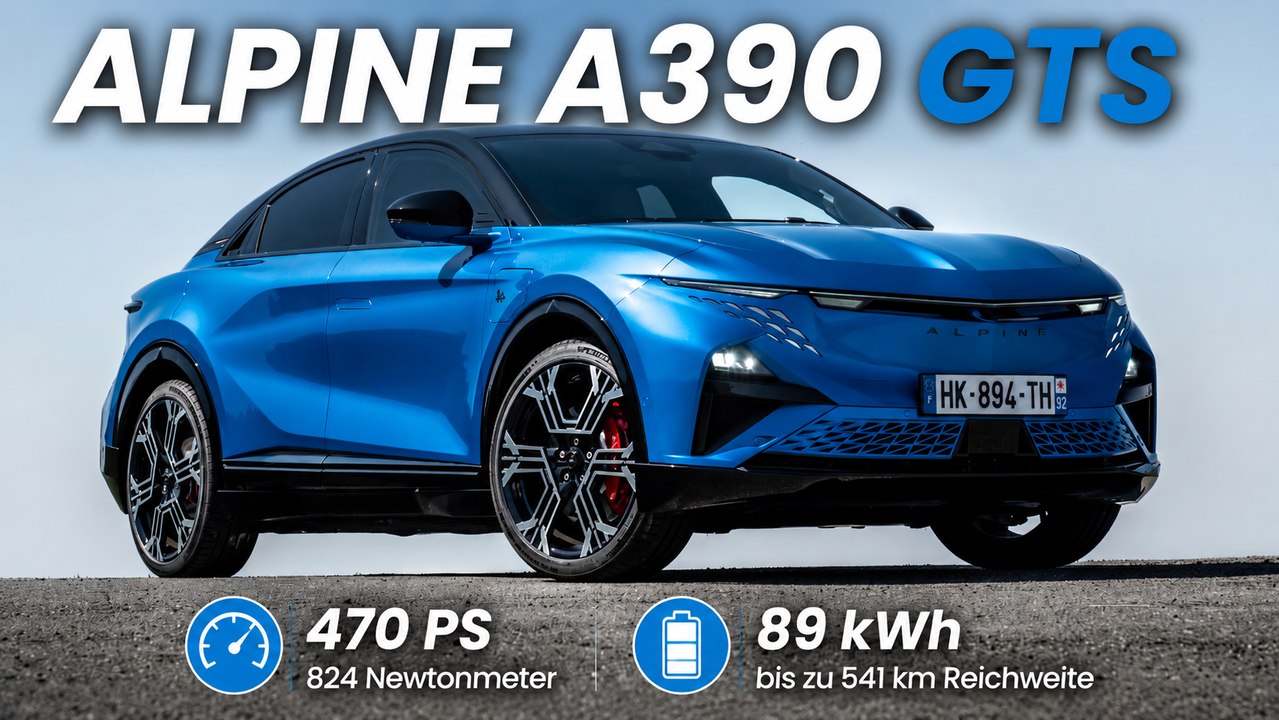 Alpine A390 GTS Alpine Vision Blue: 470 PS Elektro-Fastback