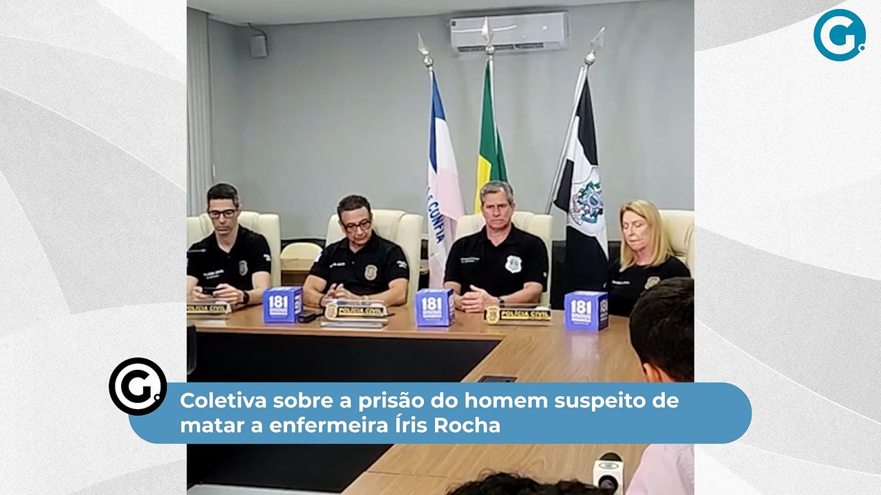 Coletiva sobre a prisão do homem suspeito de matar a enfermeira Íris Rocha