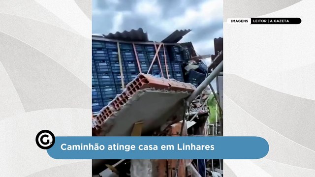 Caminhão atinge casa em Linhares