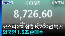 코스피 2% 상승 8,700선 복귀...외국인 1.5조 순매수 / YTN