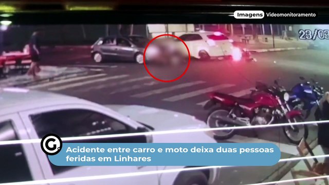 Acidente entre carro e moto deixa duas pessoas feridas em Linhares