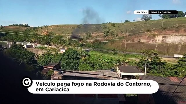 Veículo pega fogo na Rodovia do Contorno, em Cariacica