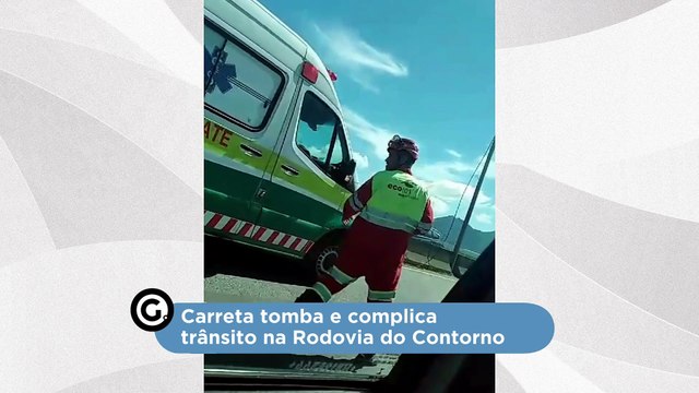 Carreta tomba e complica trânsito na Rodovia do Contorno