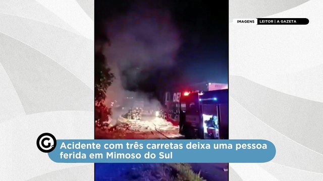 Acidente com três carretas deixa uma pessoa ferida em Mimoso do Sul