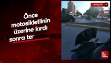 Eskişehir'de önce motosikletlinin üzerine kırdı sonra ters yöne girdi