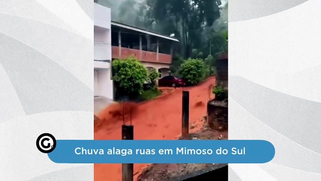 Chuva alaga ruas em Mimoso do Sul