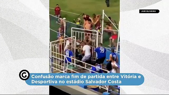 Confusão marca fim de partida entre Vitória e Desportiva no estádio Salvador Costa