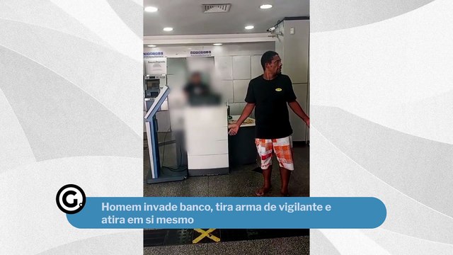 Homem invade banco, tira arma de vigilante e atira em si mesmo
