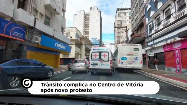 Trânsito complica no Centro de Vitória após novo protesto