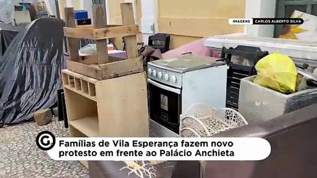 Famílias de Vila Esperança fazem novo protesto em frente ao Palácio Anchieta