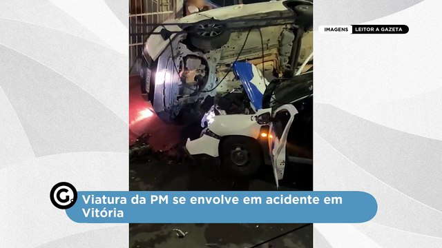Viatura da PM se envolve em acidente em Vitória