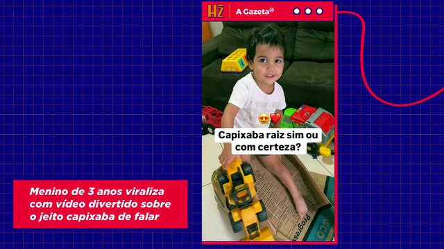 Menino de 3 anos viraliza com vídeo divertido sobre o jeito capixaba de falar