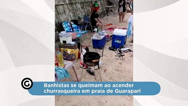 Banhistas se queimam ao acender churrasqueira em praia de Guarapari