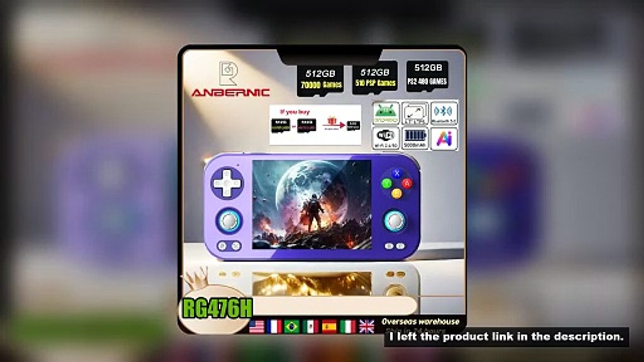 ANBERNIC RG476H Retro Handheld Game Video Player Console 4.7-inch LTPS In-Cell Bluetooth 8G+128G And