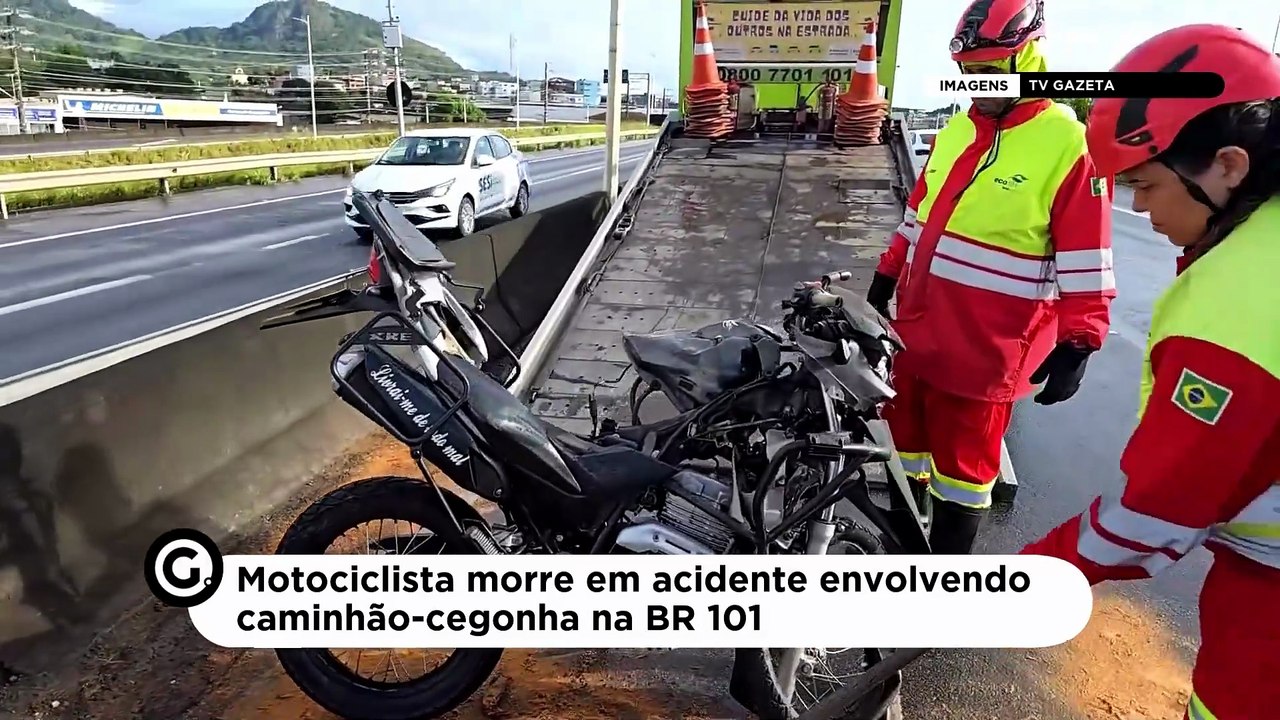 Motociclista morre em acidente envolvendo caminhão-cegonha na BR 101