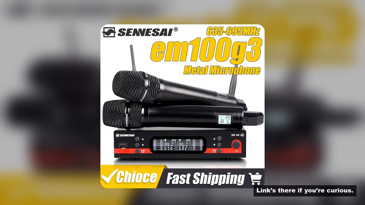 SENNESAI Em100g3 Professional Dual Wireless Microphone Stage Performance 2 Channels 600-699MHz UHF K